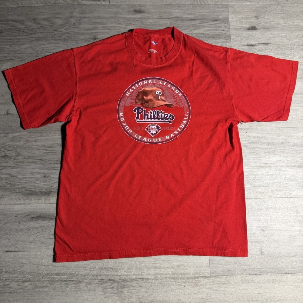Philadelphia Phillies MLB Graphic T‎ Shirt Mens Large Red Baseball Tee